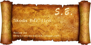 Skoda Bálint névjegykártya